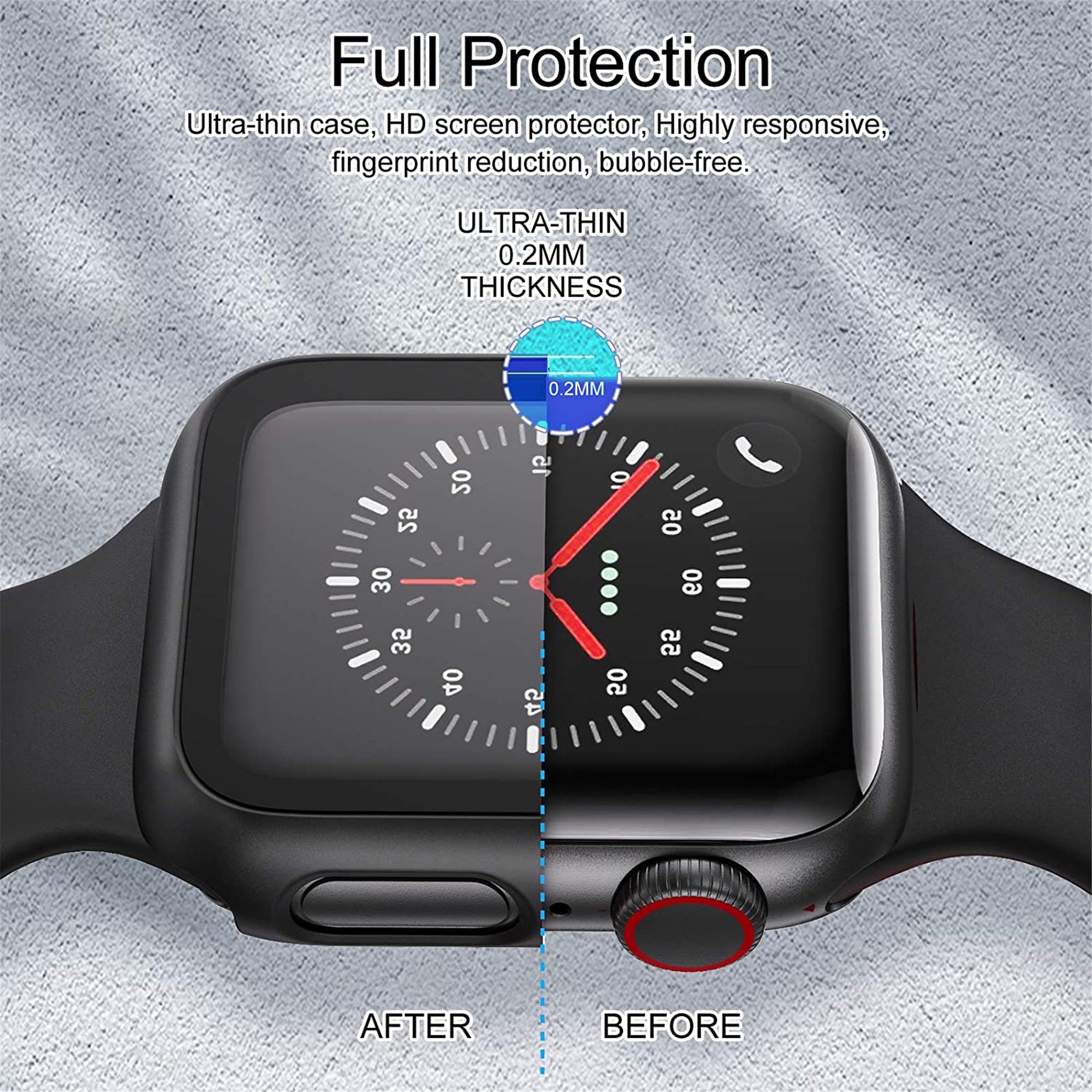 Boîtier rigide en PC et protecteur d'écran pour Apple Watch iWatch Boîtier rigide en PC et protecteur d'écran pour Apple Watch iWatch